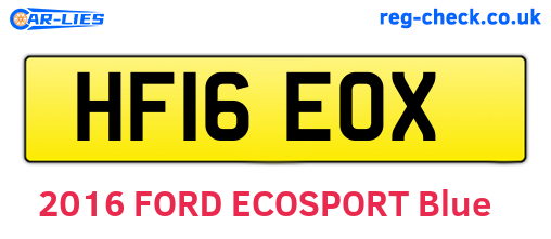HF16EOX are the vehicle registration plates.