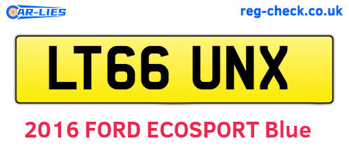 LT66UNX are the vehicle registration plates.
