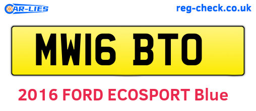 MW16BTO are the vehicle registration plates.