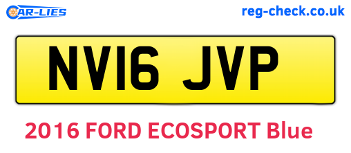 NV16JVP are the vehicle registration plates.