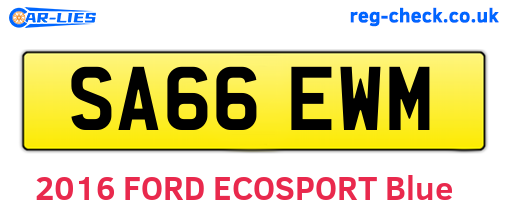 SA66EWM are the vehicle registration plates.