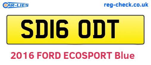 SD16ODT are the vehicle registration plates.
