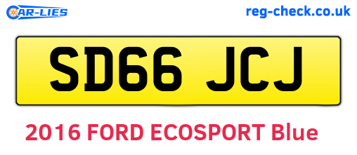 SD66JCJ are the vehicle registration plates.