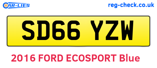 SD66YZW are the vehicle registration plates.