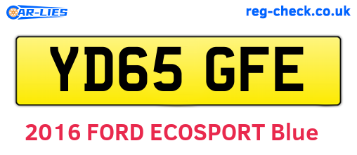 YD65GFE are the vehicle registration plates.