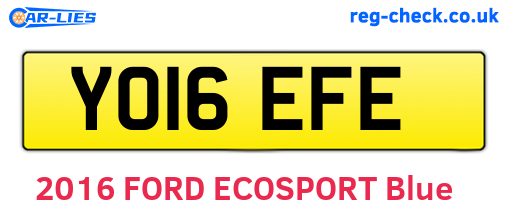 YO16EFE are the vehicle registration plates.