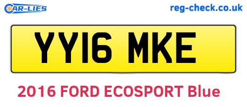 YY16MKE are the vehicle registration plates.