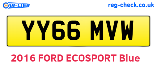 YY66MVW are the vehicle registration plates.