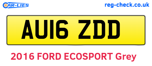 AU16ZDD are the vehicle registration plates.