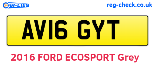 AV16GYT are the vehicle registration plates.