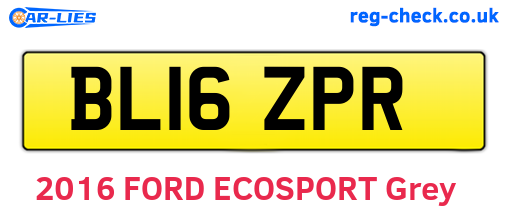 BL16ZPR are the vehicle registration plates.