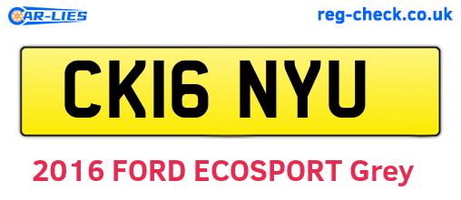 CK16NYU are the vehicle registration plates.