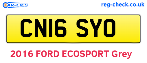 CN16SYO are the vehicle registration plates.