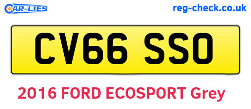 CV66SSO are the vehicle registration plates.