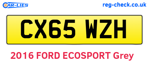 CX65WZH are the vehicle registration plates.