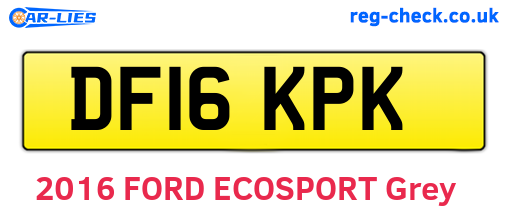 DF16KPK are the vehicle registration plates.