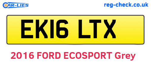EK16LTX are the vehicle registration plates.