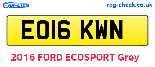 EO16KWN are the vehicle registration plates.