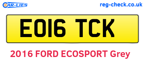 EO16TCK are the vehicle registration plates.