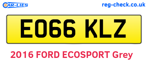 EO66KLZ are the vehicle registration plates.