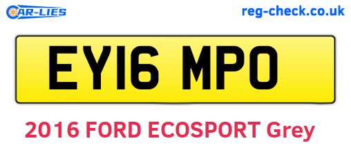 EY16MPO are the vehicle registration plates.