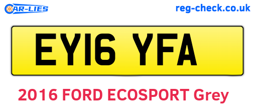EY16YFA are the vehicle registration plates.