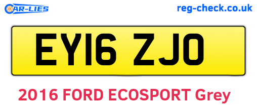 EY16ZJO are the vehicle registration plates.