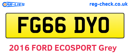 FG66DYO are the vehicle registration plates.