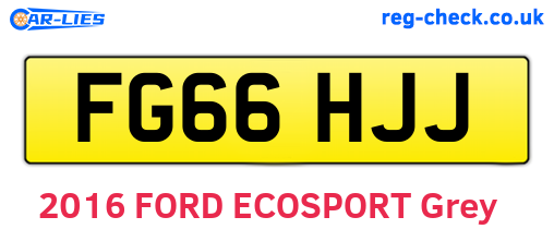 FG66HJJ are the vehicle registration plates.