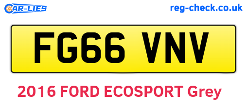 FG66VNV are the vehicle registration plates.