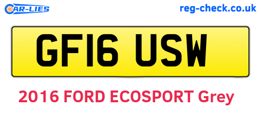 GF16USW are the vehicle registration plates.
