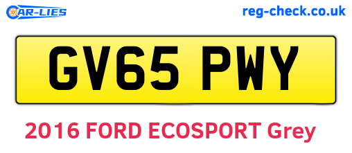 GV65PWY are the vehicle registration plates.