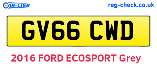 GV66CWD are the vehicle registration plates.