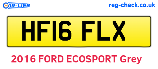 HF16FLX are the vehicle registration plates.