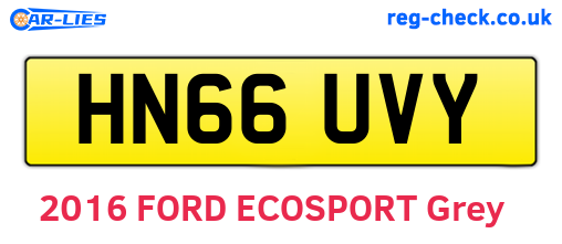 HN66UVY are the vehicle registration plates.