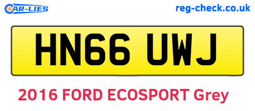 HN66UWJ are the vehicle registration plates.