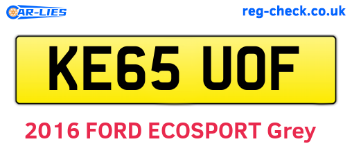 KE65UOF are the vehicle registration plates.