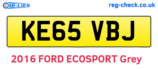 KE65VBJ are the vehicle registration plates.