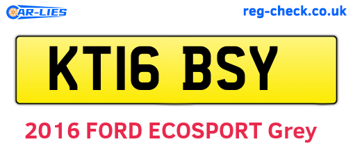 KT16BSY are the vehicle registration plates.
