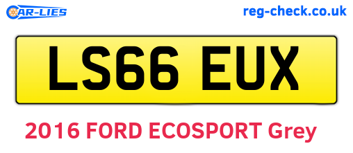 LS66EUX are the vehicle registration plates.