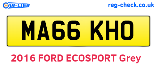 MA66KHO are the vehicle registration plates.