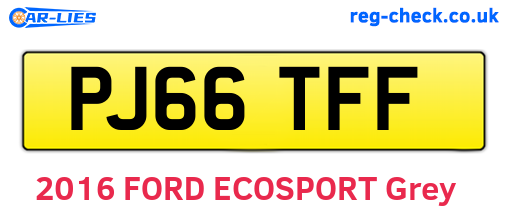PJ66TFF are the vehicle registration plates.