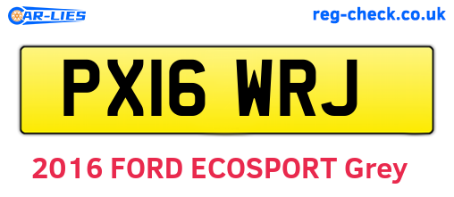 PX16WRJ are the vehicle registration plates.