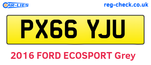 PX66YJU are the vehicle registration plates.
