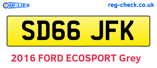 SD66JFK are the vehicle registration plates.