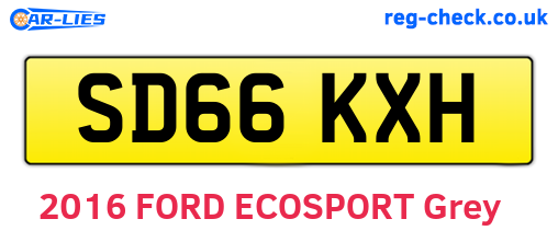 SD66KXH are the vehicle registration plates.