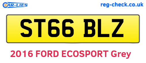 ST66BLZ are the vehicle registration plates.