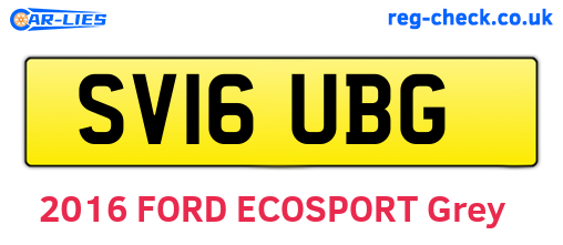 SV16UBG are the vehicle registration plates.
