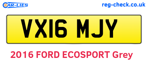 VX16MJY are the vehicle registration plates.
