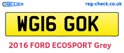 WG16GOK are the vehicle registration plates.
